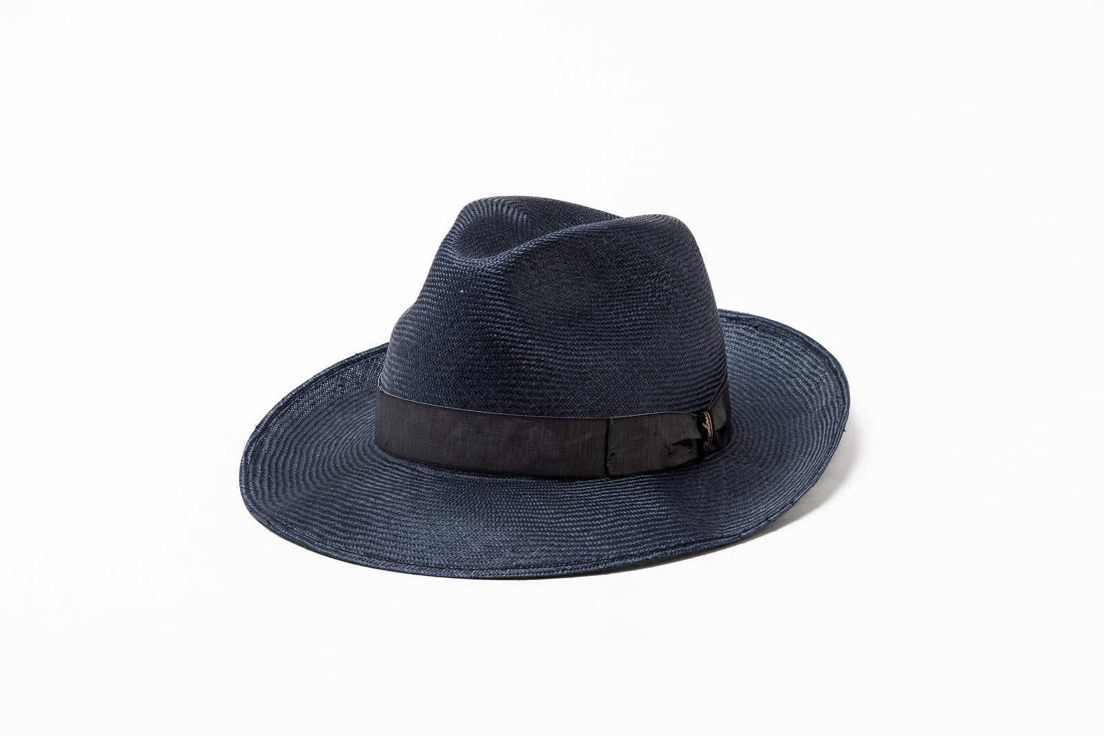 Borsalino 黒 ストローハット Borsalino ボルサリーノ黒 ストローバケットハット 未使用に近い