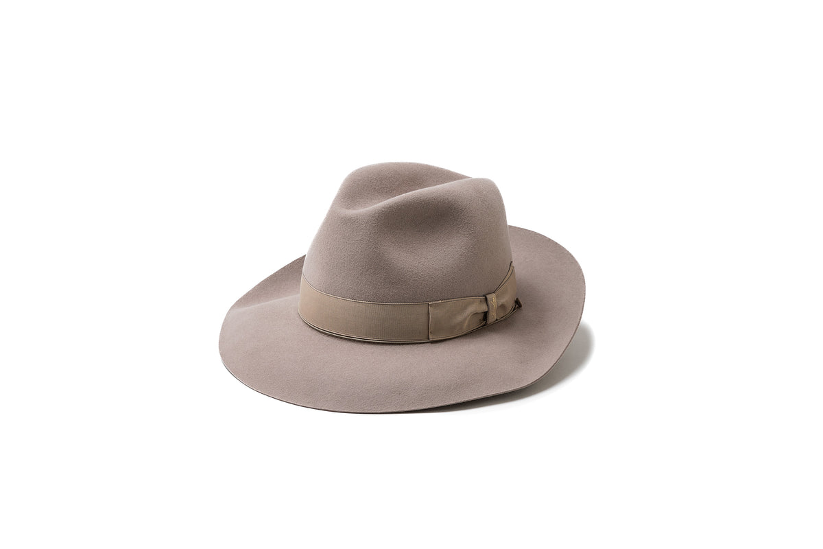 【極美品】Borsalino ウールナカオレハット ダークオリーブ ユニセックス イタリア Borsalino(ボルサリーノ) ウールカシミアフェルト中折れ帽