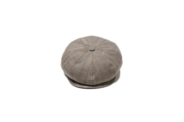 "チェーザレ” 8パネル ハンチング スティッチ バイザー マルチカラーチェック